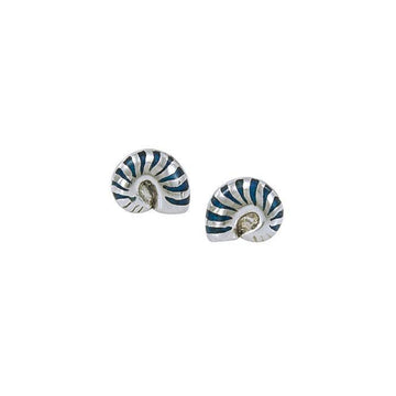 Nautilus Shell Sterling Silver Post Earring TE2792 - Jewelry